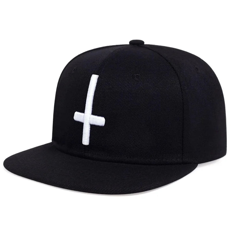 1piece Unisex Cross Embroidery Hip Hop Hat Outdoor Adjustable Sunscreen Leisure Hat Spring Summer Travel Tourism Beach Vacation